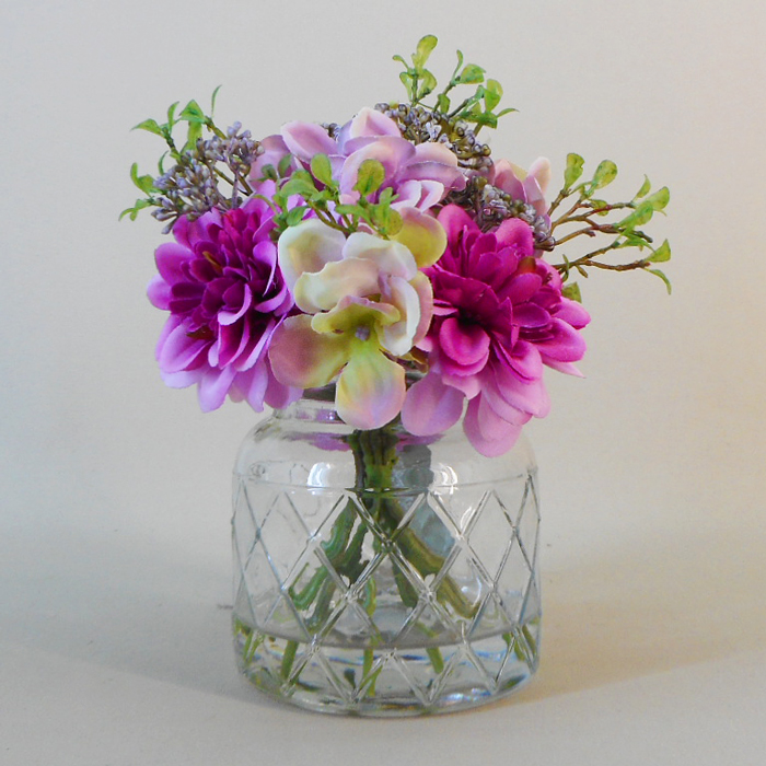 Purple artificial best sale flowers in vase